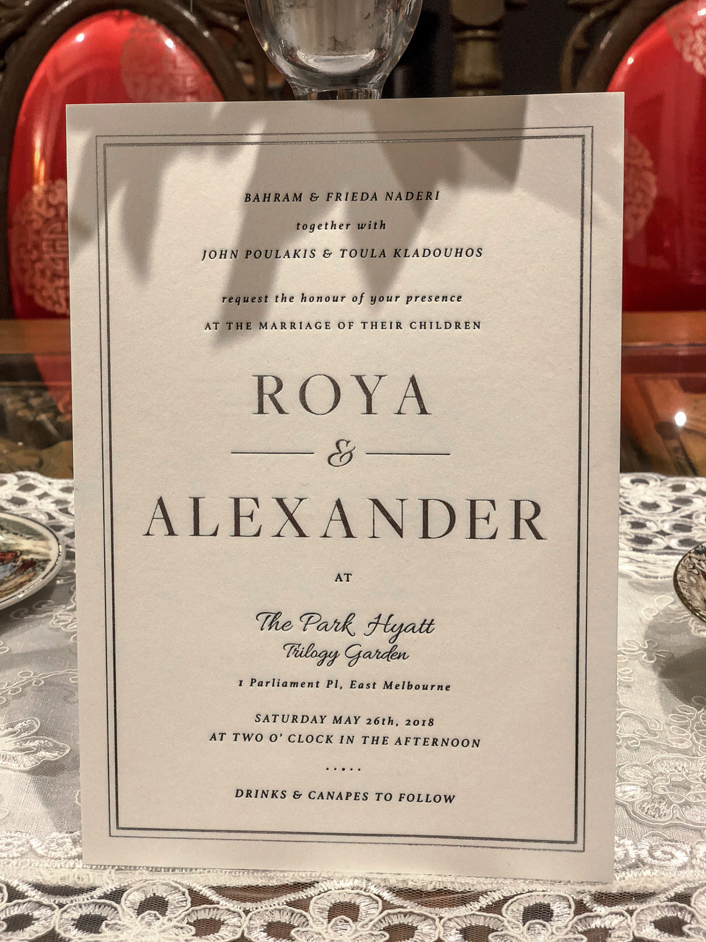 Wedding Invitation — On Lace